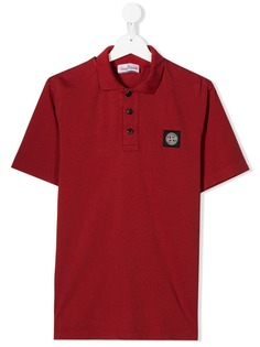 Stone Island Junior рубашка-поло с нашивкой-логотипом