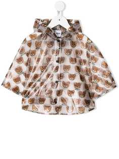 Moschino Kids непромокаемое пальто с принтом медведя