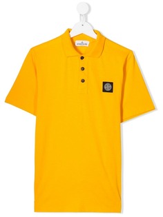Stone Island Junior рубашка-поло с нашивкой-логотипом