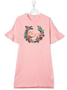 Kenzo Kids платье с цветочным принтом и логотипом