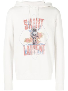 Saint Laurent худи с принтом логотипа