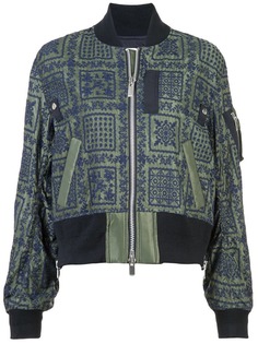 Sacai куртка-бомбер с принтом