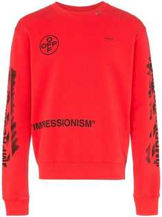 Off-White Impressionism crew neck cotton logo sweatshirt