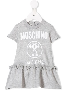 Moschino Kids платье-футболка с логотипом и оборкой