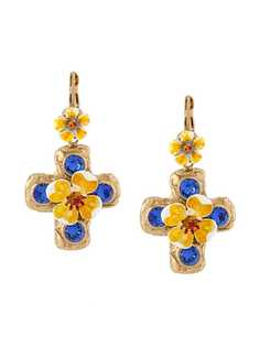 Dolce & Gabbana серьги-подвески цветочного дизайна