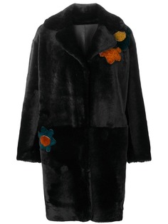 Sylvie Schimmel шуба с цветочной отделкой