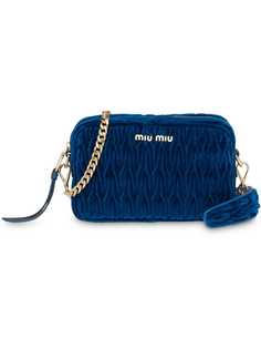 Miu Miu стеганая бархатная сумка на плечо