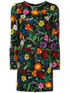 Ashish платье мини с цветочной вышивкой и пайетками