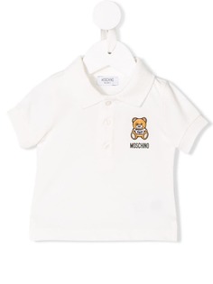 Moschino Kids рубашка-поло с вышитым логотипом