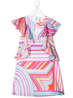 Emilio Pucci Junior star print ruffled dress