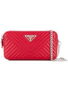 Prada quilted chain wallet