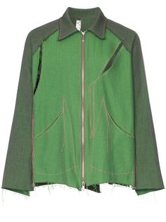 Sulvam two tone slashed shirt jacket