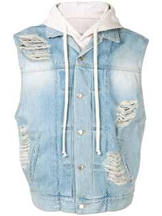 Ih Nom Uh Nit distressed denim hoodie