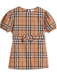 Burberry Kids платье в клетку Vintage Check со сборками