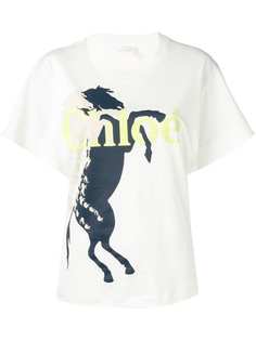 Chloé футболка с принтом лошадей
