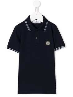 Stone Island Junior рубашка-поло с нашивкой-логотипом