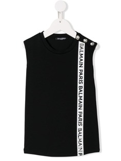 Balmain Kids топ с декорированным логотипом