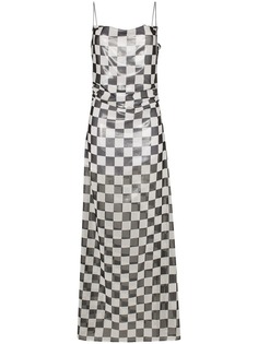 Filles A Papa клетчатое платье макси без рукавов