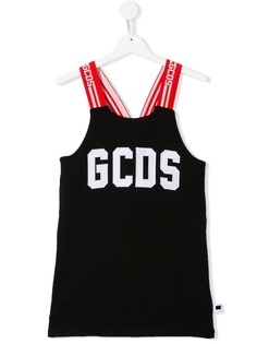 Gcds Kids топ с жаккардовыми бретельками и логотипом