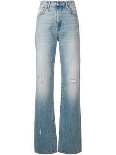 R13 расклешенные джинсы с эффектом потертости