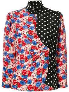 Rixo London асимметричная блузка с принтом