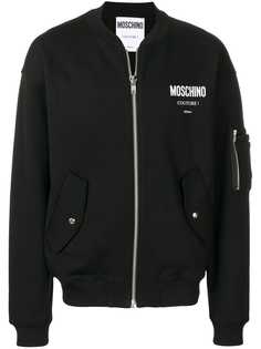 Moschino куртка-бомбер с принтом логотипа