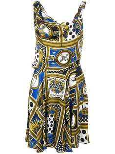 Versus платье мини на одно плечо с принтом