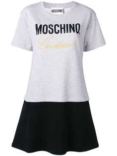Moschino платье-футболка с вышивкой