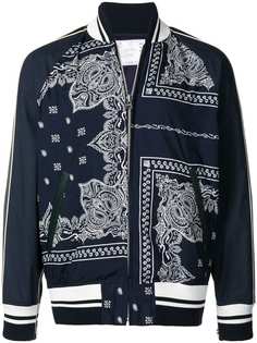 Sacai куртка-бомбер с платочным принтом