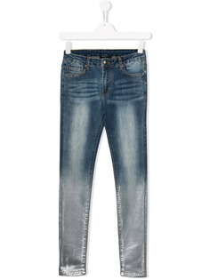 John Richmond Junior джинсы скинни с эффектом металлик