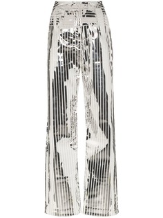 Matériel Space metallic stripe wide leg trousers