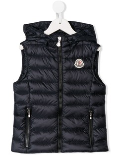 Moncler Kids стеганый жилет с капюшоном