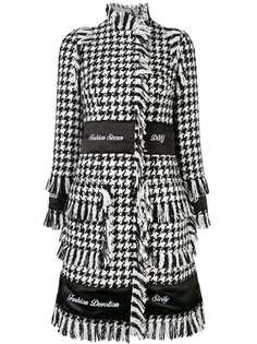 Dolce & Gabbana декорированное пальто в ломаную клетку