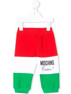 Moschino Kids полосатые спортивные брюки с логотипом