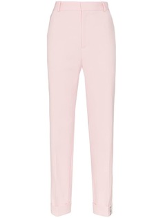 Y / Project pleated print slim leg wool blend trousers