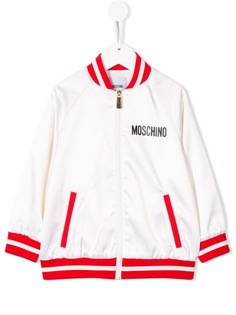 Moschino Kids куртка-бомбер с контрастной отделкой