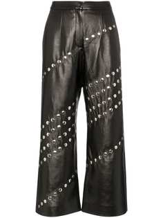 Matériel studded wide leg faux leather trousers