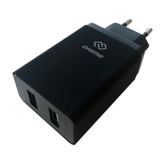Сетевое зарядное устройство DIGMA DGWC-2U-QC3.0-BK, 5.4A, черный