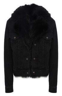 Джинсовая куртка с меховой подстежкой Saint Laurent