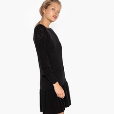 Платье-пуловер с баской и ажурной вставкой сзади La Redoute Collections
