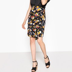 Юбка прямая с асимметричным воланом спереди La Redoute Collections