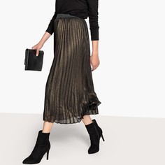 Юбка длинная плиссированная из блестящей ткани La Redoute Collections
