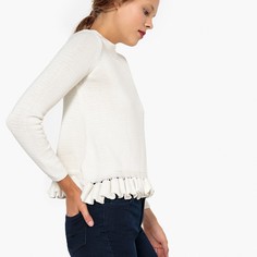 Пуловер с воланами из хлопка Mademoiselle R