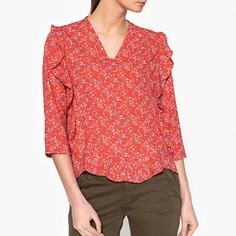 Блузка с рисунком и V-образным вырезом JINK LA Brand Boutique Collection