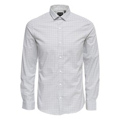 Рубашка облегающего покроя с рисунком и длинными рукавами Only & Sons