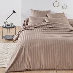 Пододеяльник из хлопкового сатина с тканым рисунком в полоску La Redoute Interieurs