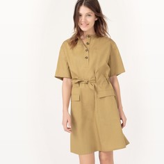 Платье с ремешком, длина по колено, однотонное La Redoute Collections