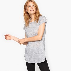 Футболка однотонная с круглым вырезом и короткими рукавами La Redoute Collections