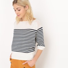 Пуловер в полоску в морском стиле с вырезом-лодочкой La Redoute Collections