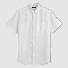Рубашка однотонная прямого покроя с короткими рукавами, 100% лен Castaluna FOR MEN